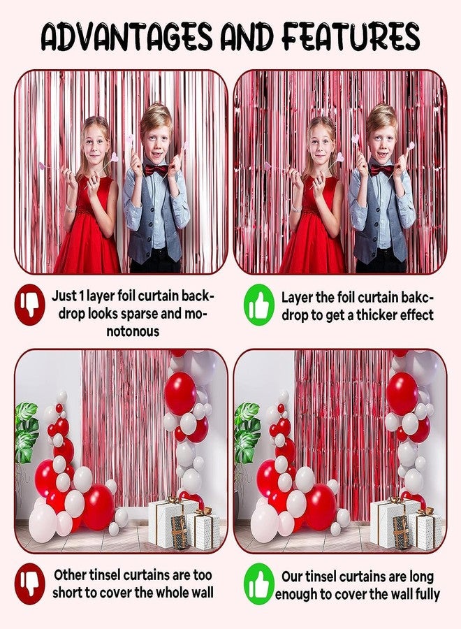 Flyloons Blue and Red Foil Curtains for Birthday Decoration items Backdrop Pack of 2 Baby shower Anniversary, Marriage, Bachelorette Party celebration theme - Image 4